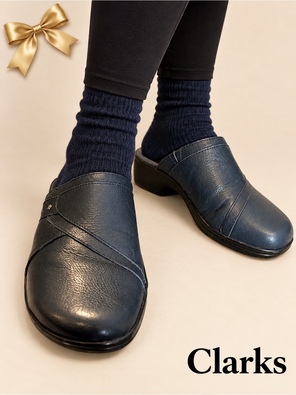 Clarks Black Leather Clog Shoes 7 Medium M